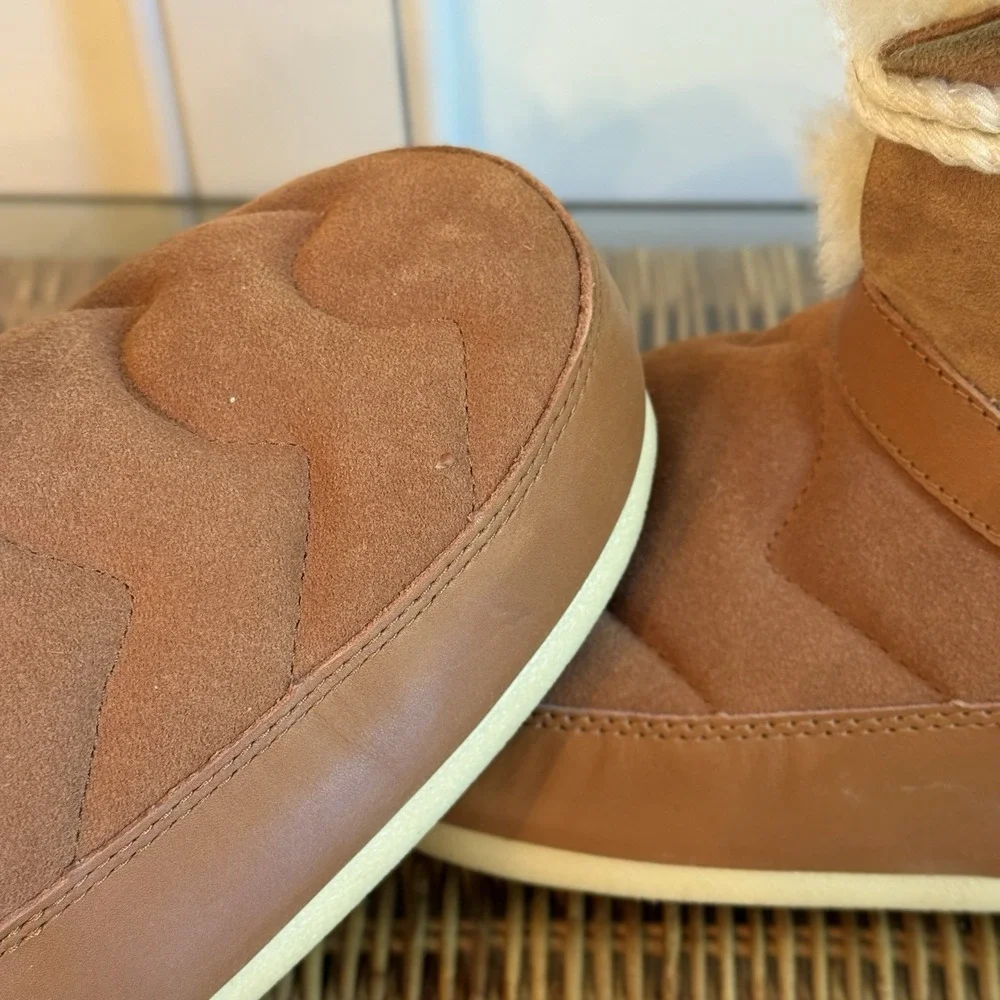 MOON BOOTS EVX BROWN IGLOO BOOTS Cognac Women's Size 5/6